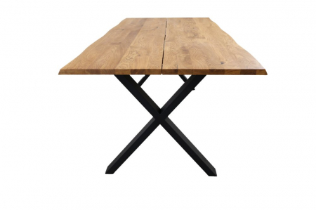 Masă dining AARON din lemn masiv de stejar, 8-12 persoane, stil industrial [3]