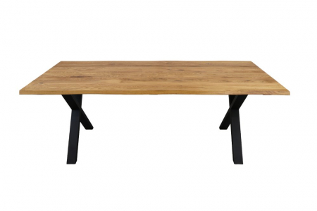 Masă dining AARON din lemn masiv de stejar, 8-12 persoane, stil industrial [4]