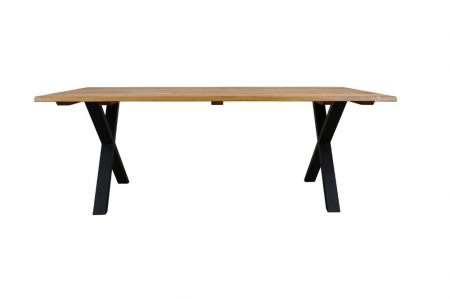 Masă dining AARON din lemn masiv de stejar, 8-12 persoane, stil industrial [5]