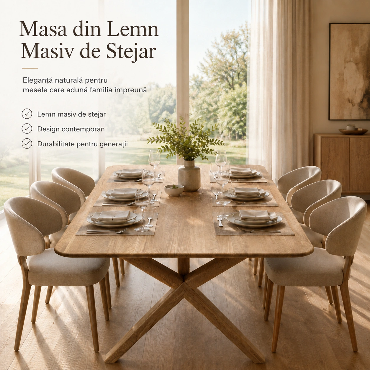 Mese Lemn Masiv - masa-dining-valmond-lemn-masiv-stejar