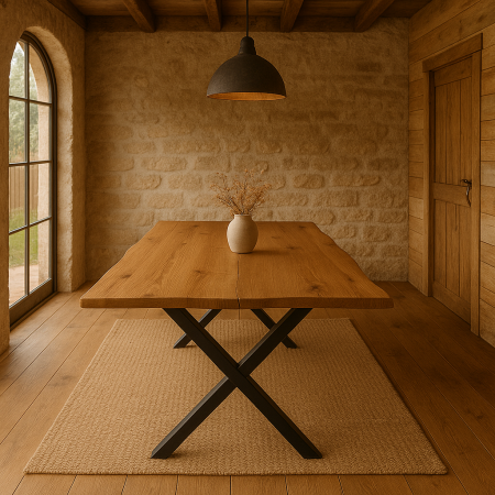 Mese Lemn Masiv - masă-dining-din-lemn-masiv-de-stejar-cu-picioare-metalice-8-12-persoane-bergo-atelier49