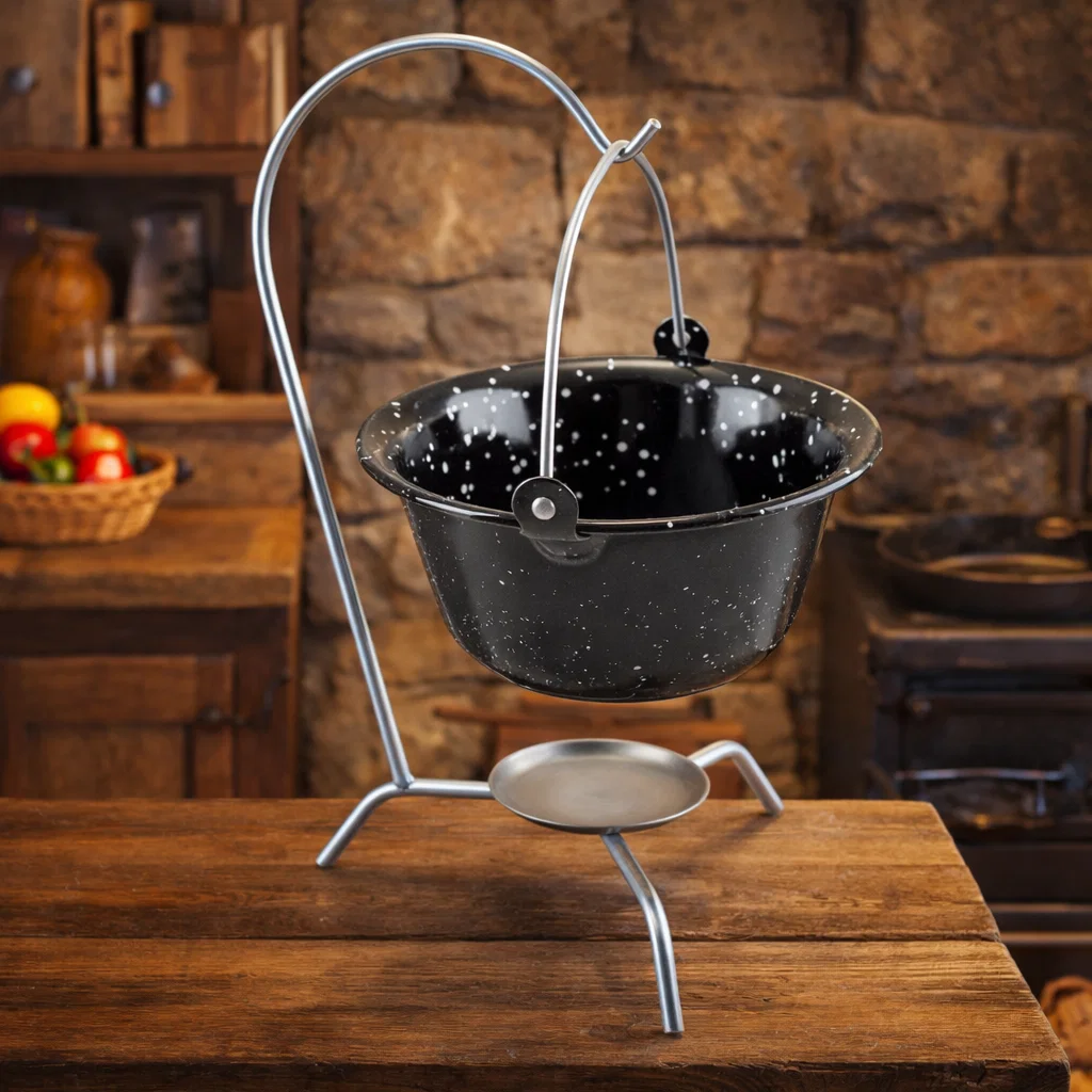 FIER FORJAT / METAL - mini-ceaun-emailat-800ml-17x9cm-cu-suport.jpg-atelier49.ro