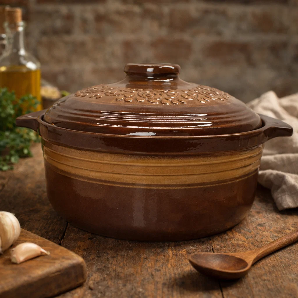 CERAMICĂ - Oala pentru sarmale si friptura glazurata ceramica 4 litri