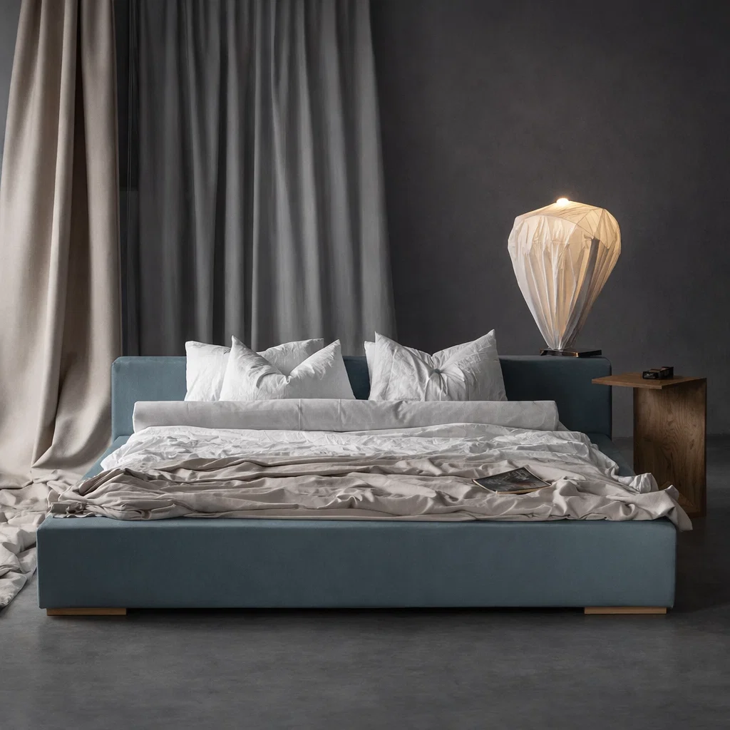 Paturi - pat-dormitor-kubo-bleu-140x200-160x200-180x200