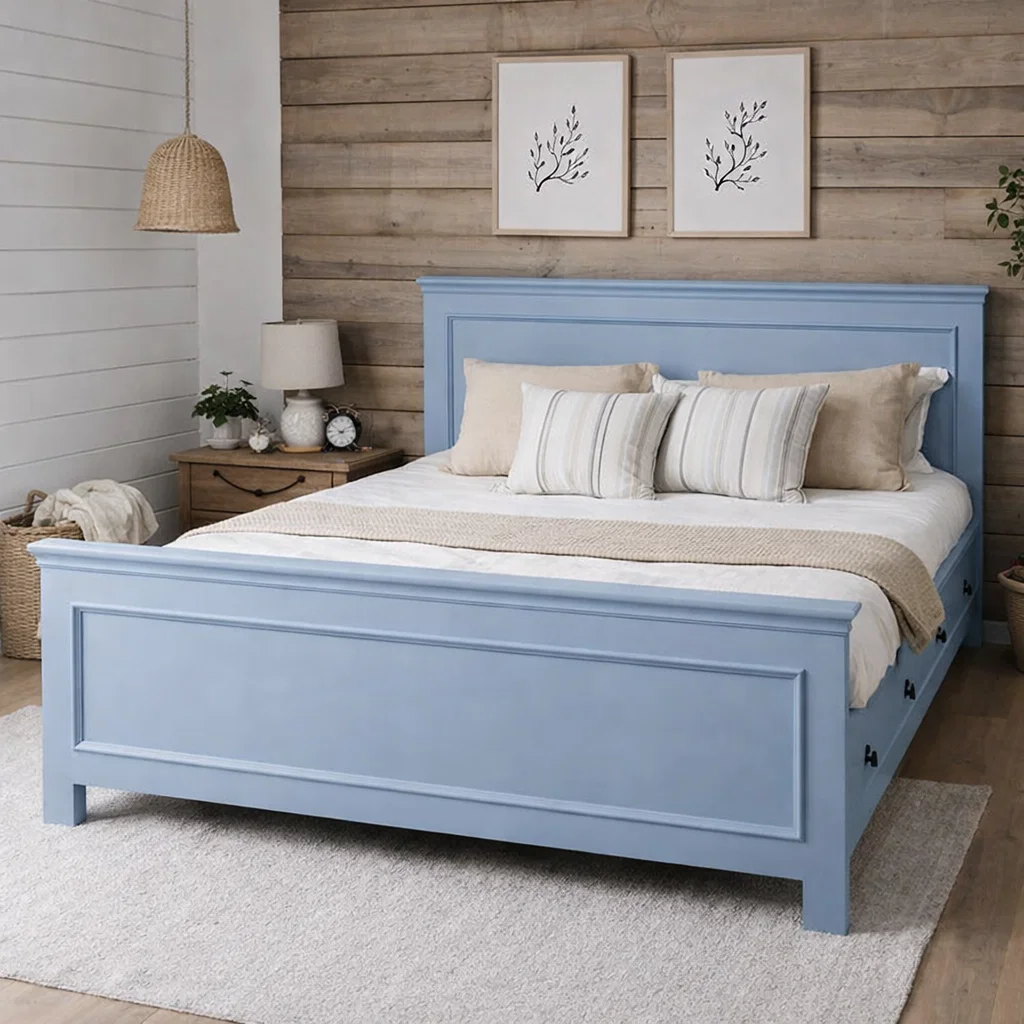 Paturi din lemn masiv - pat-lemn-masiv-brad-140x200-cu-sertare-velora-atelier49.ro