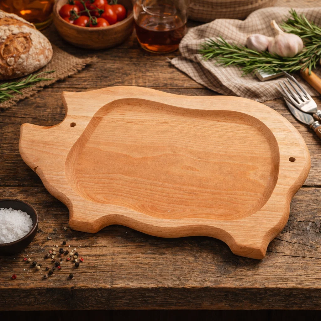 Platouri și tăvi din lemn - platou-lemn-fag-purcel-46x24cm.jpg