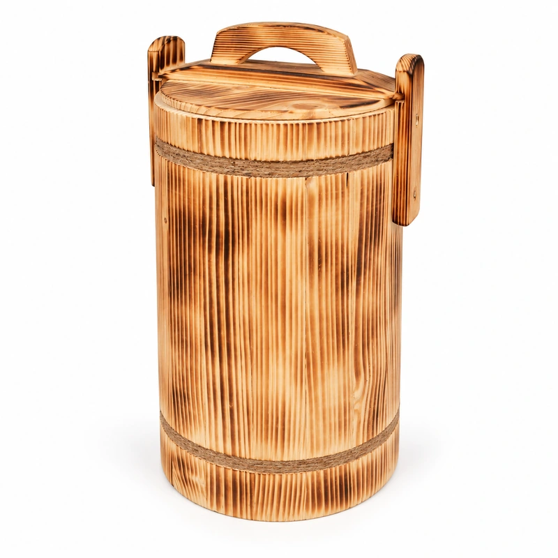 Accesorii bucătărie - Putinei din lemn pentru batut smantana si preparat unt 36 x 21 cm