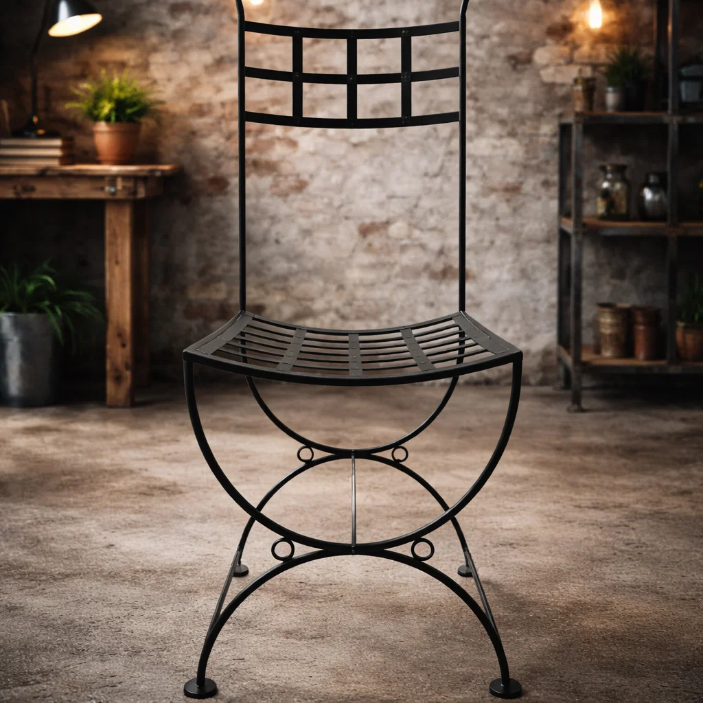 Fier Forjat - Scaun de Grădină din Fier Forjat, Negru, Vopsit Electrostatic - Arcadia | Atelier 49