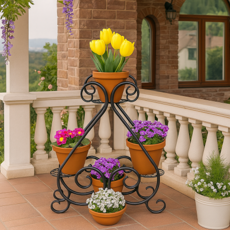 Fier Forjat - Suport de flori din fier forjat negru 83x83 cm - Flora | Atelier 49