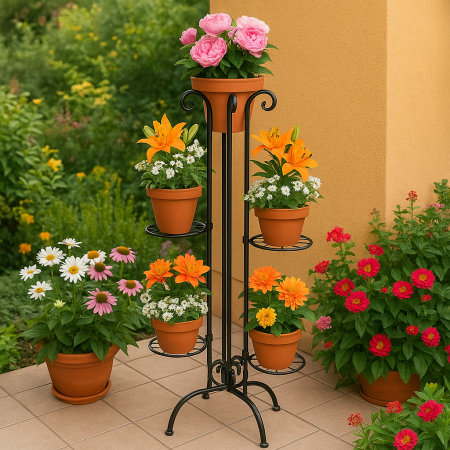 Fier Forjat - Suport de flori din fier forjat negru 123x50 cm – Lora | Atelier 49