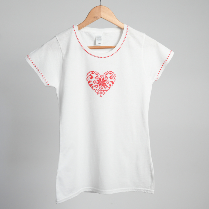 Tricou bumbac, cu inimioara rosie [5]