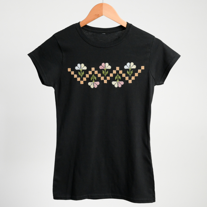 Tricou bumbac, model camp de flori [5]