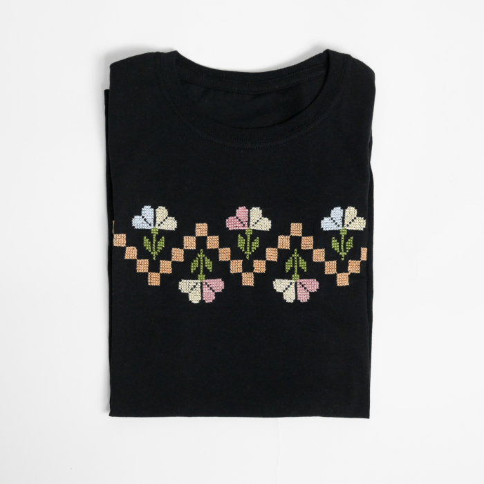 Tricou bumbac, model camp de flori [4]