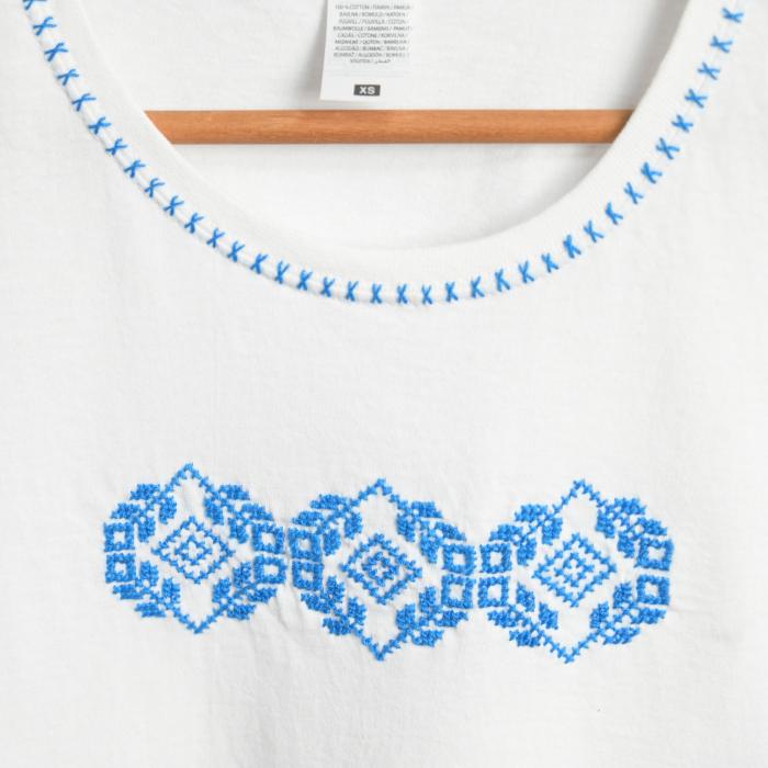 Tricou bumbac, model sfere albastre [2]