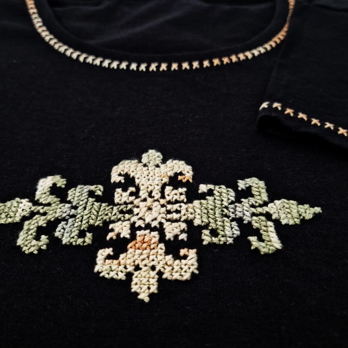 Tricou bumbac cu model in culori pastel [2]