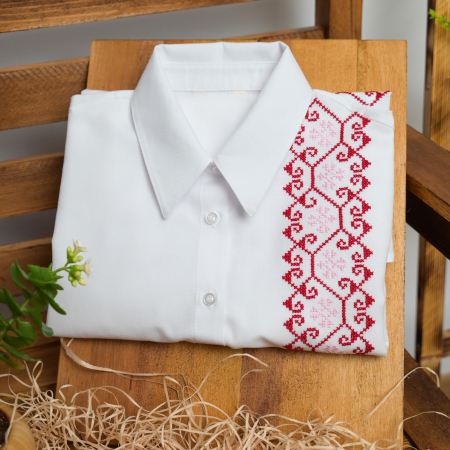 Camasi dama - Camasa alba brodata "ametist"