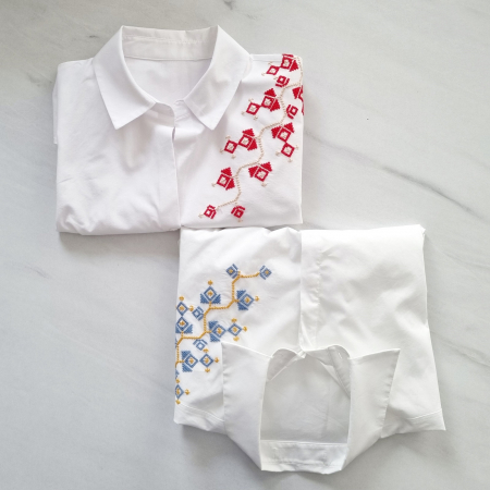 Camasa clasica, broderie "Albastrele" [2]