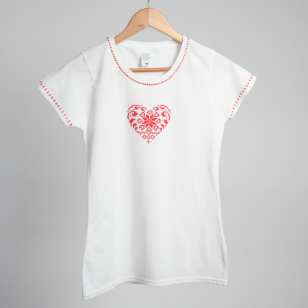 Tricou bumbac, cu inimioara rosie [4]