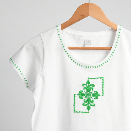 Tricouri Dama - Tricou bumbac, model frunzulita