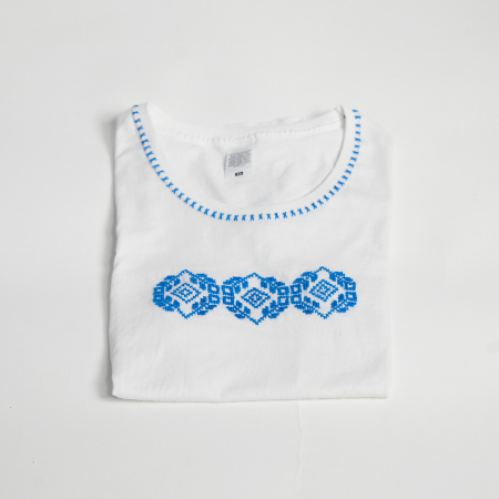 Tricou bumbac, model sfere albastre [3]