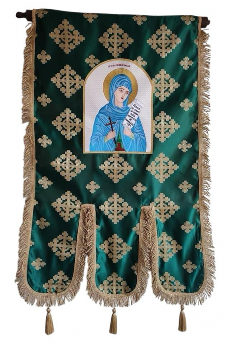 Prapor din brocard cu icoana brodata [3]