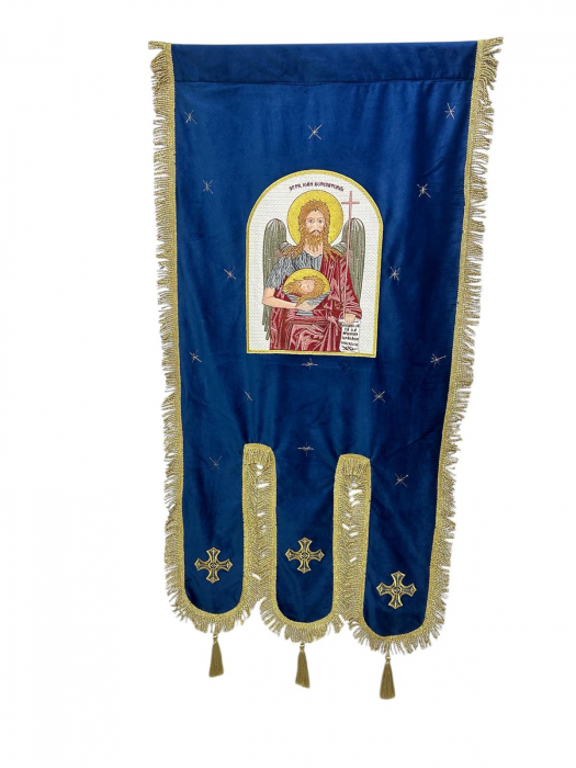 Prapor din catifea cu icoana brodata [2]