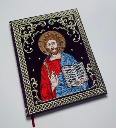 Copertă Sf. Evanghelie - Coperta cu icoana Iisus Hristos binecuvinteaza