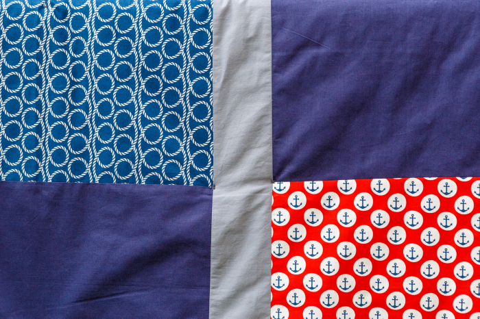 Paturica Matlasata de Bumbac Patchwork, 150x100, rosu-bleumarin [4]