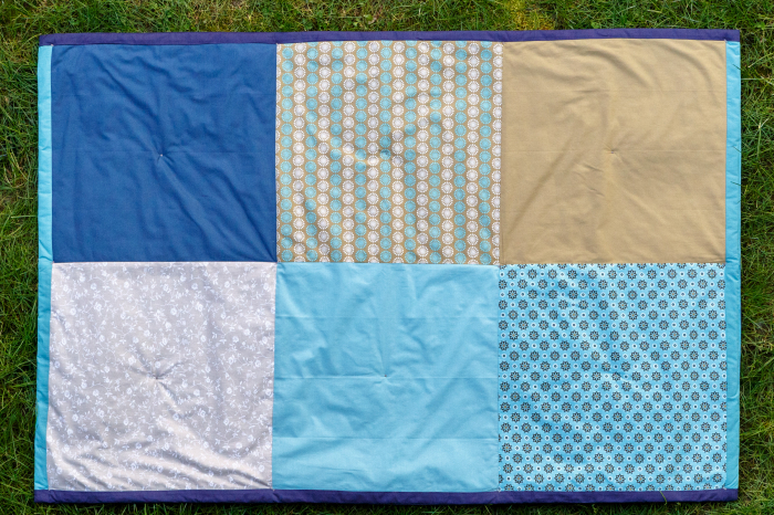 Paturica Matlasata de Bumbac Patchwork, 150x100, turcoaz [2]