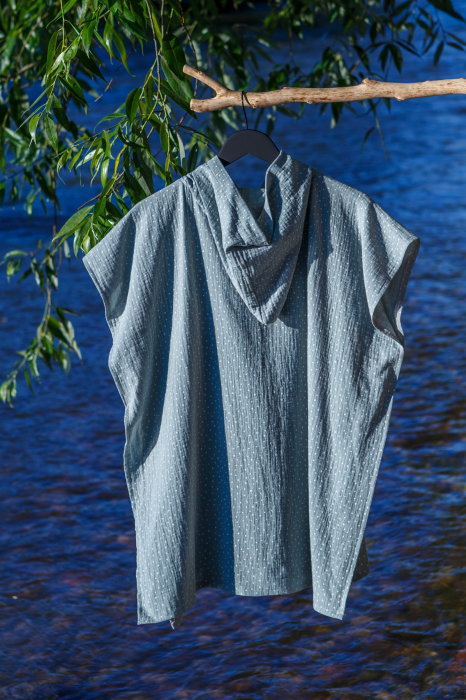 Poncho Plaja de Muselina, 9 - 11 ani, 75 cm, vernil cu buline [2]