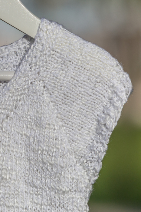 Rochie Tricotata Manual, 5 ani, alba cu mineca scurta [2]