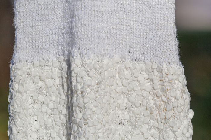 Rochie Tricotata Manual, 5 ani, alba cu mineca scurta [3]