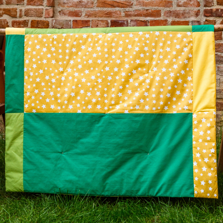 Paturi Matlasate - Paturica Matlasata de Bumbac Patchwork, 150x100, galben-verde