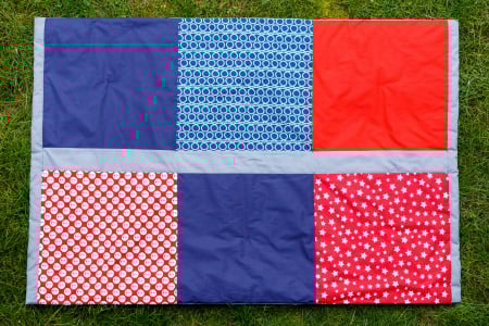 Paturica Matlasata de Bumbac Patchwork, 150x100, rosu-bleumarin [1]