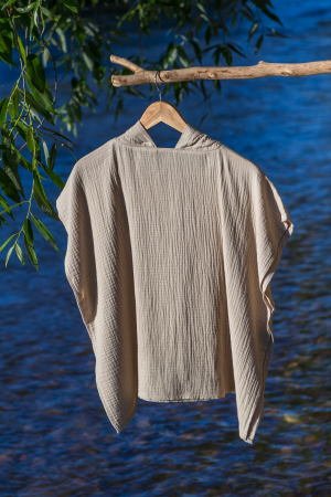 Poncho Plaja de Muselina Copii - Poncho Plaja de Muselina, 4 - 5 ani, 60 cm, bej