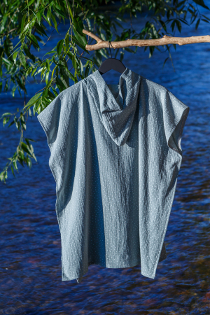 Poncho Plaja de Muselina, 9 - 11 ani, 75 cm, vernil cu buline [1]