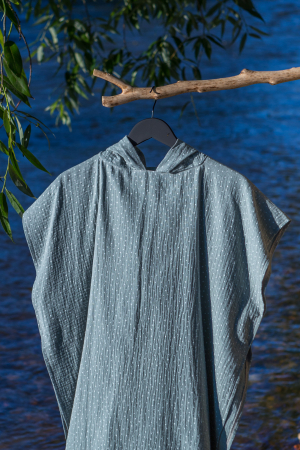 Poncho Plaja de Muselina Copii - Poncho Plaja de Muselina, 9 - 11 ani, 75 cm, vernil cu buline