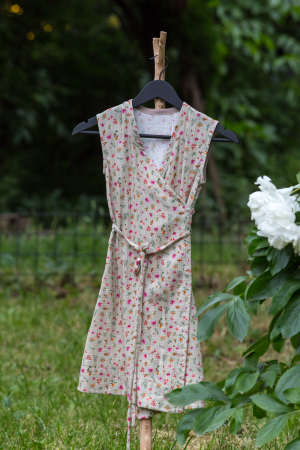 Rochii de Muselina Fete - Rochie de Vara de Muselina, 10 ani, bej cu flori