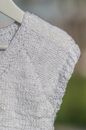 Rochie Tricotata Manual, 5 ani, alba cu mineca scurta [1]