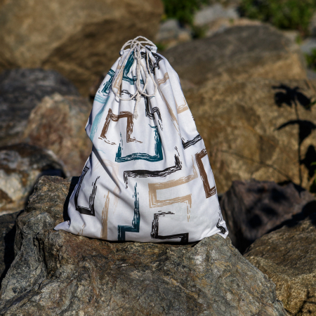 Articole Casa - Saculet Textil de Bumbac, 36x28 cm, geometric