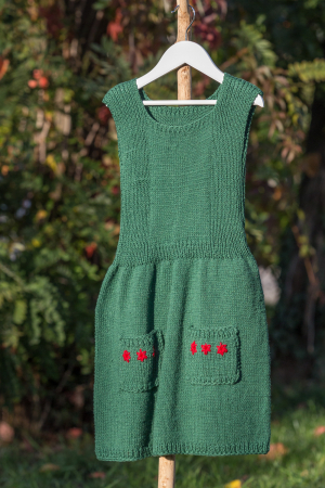 Rochii & Sarafane Tricotate - Sarafan Tricotat Manual, 8 ani, verde