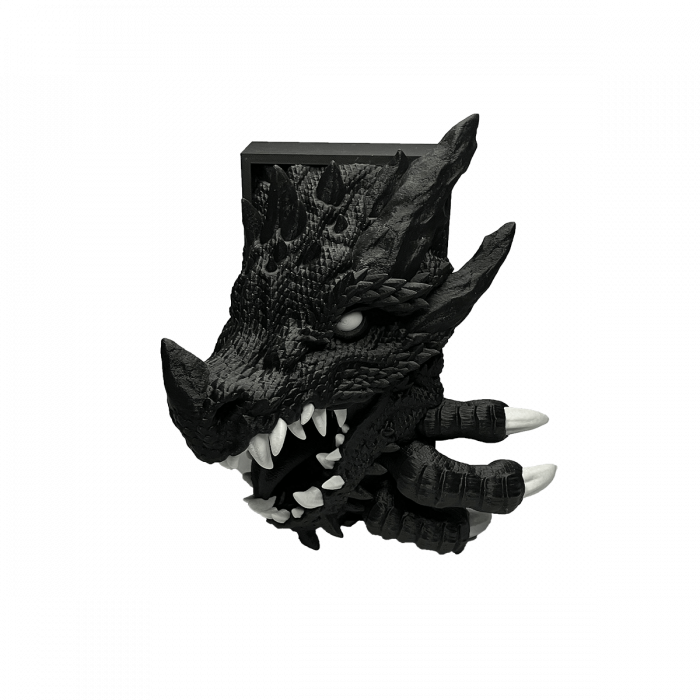 Booknook Dragon Negru - Decor Cărți Fantasy | Figurină Paznic Bibliotecă | Fabricat în România din PLA Premium | Cadou Iubitori Cărți [2]