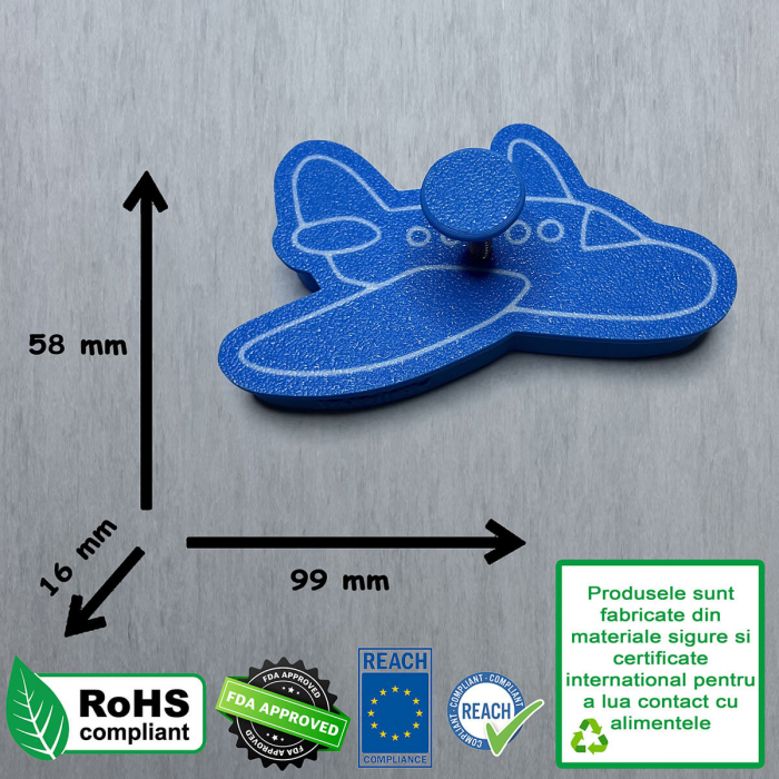 CookieStamp - Avion, 59x99x16 mm - Cookie Cutter Decorativ pentru Aluat, Ștampilă pentru Biscuiți Unicat - Ideal pentru copii [10]
