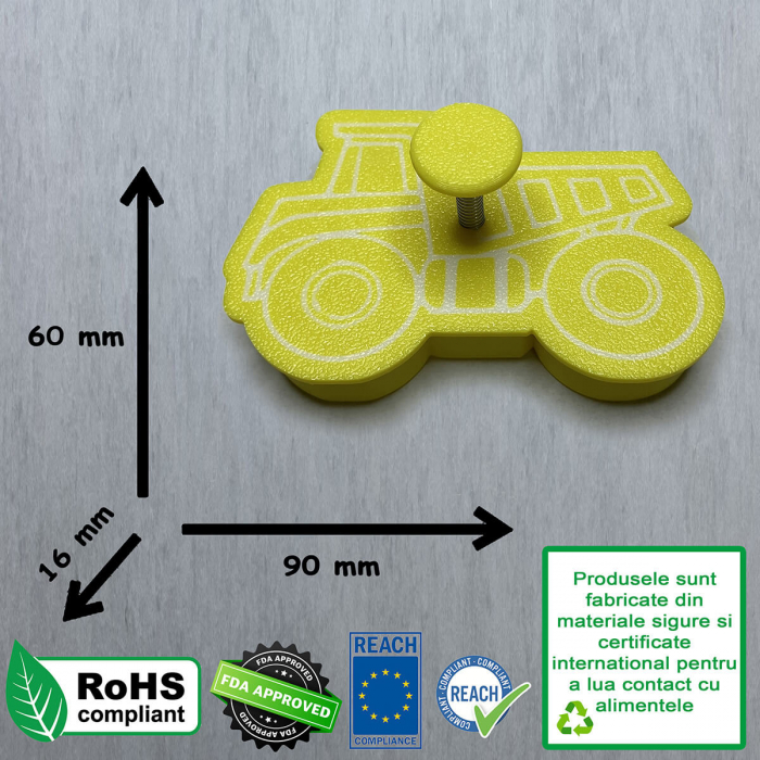CookieStamp - Basculanta, 60x90x16 mm - Cookie Cutter Decorativ pentru Aluat, Ștampilă pentru Biscuiți Unicat - Ideal pentru copii [10]