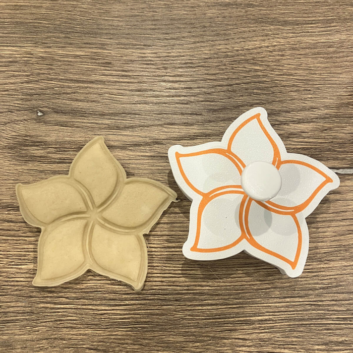 CookieStamp - Floare Plumeria, 88x88x16 mm - Cookie Cutter Decorativ pentru Aluat, Ștampilă pentru Biscuiți Unicat - Ideal pentru copii [6]