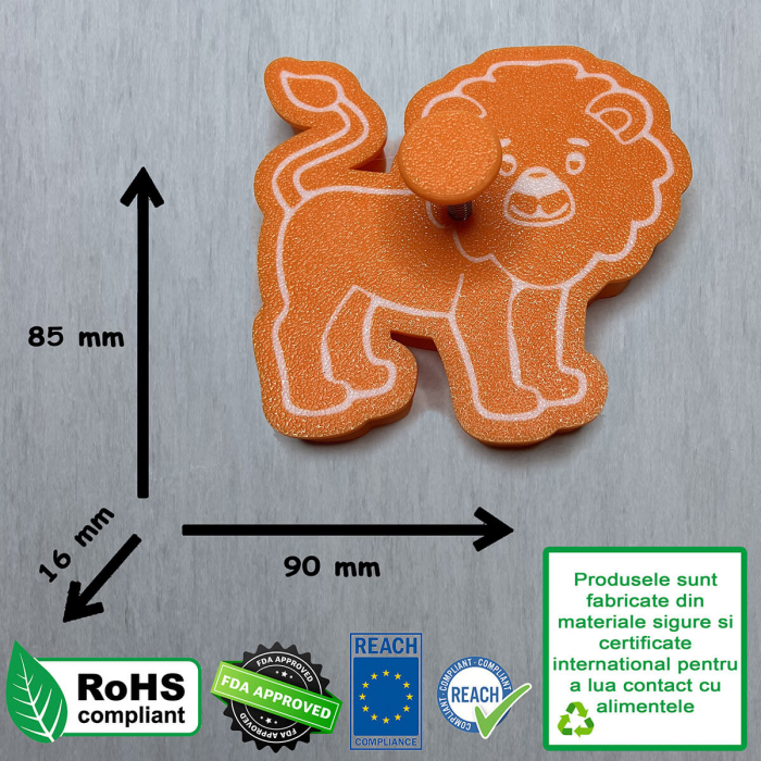 CookieStamp - Leu, 85x90x16 mm - Cookie Cutter Decorativ pentru Aluat, Ștampilă pentru Biscuiți Unicat - Ideal pentru copii [10]