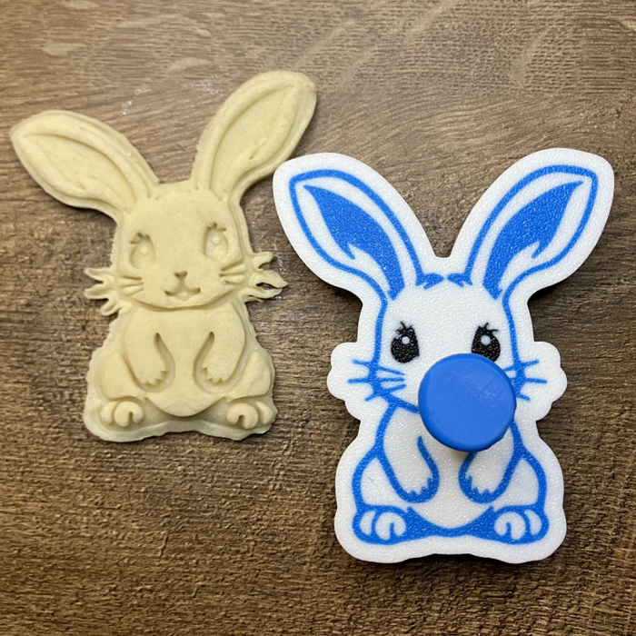 CookieStamp - Iepuraș de Paște, 90x76x16 mm - Cookie Cutter Decorativ pentru Aluat, Ștampilă pentru Biscuiți Unicat - Ideal pentru copii [6]