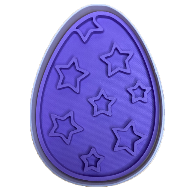 CookieStamp - Ou cu Stelute, 88x66x16 mm - Cookie Cutter Decorativ pentru Aluat, Ștampilă pentru Biscuiți Unicat - Ideal pentru copii [7]
