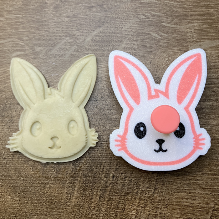CookieStamp - Cap de Iepure, 89x73x16 mm - Cookie Cutter Decorativ pentru Aluat, Ștampilă pentru Biscuiți Unicat - Ideal pentru copii [6]