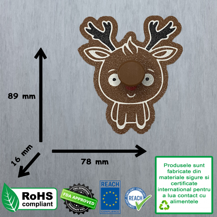 CookieStamp - Renul Rudolf, 89x78x16 mm - Cookie Cutter Decorativ pentru Aluat, Ștampilă pentru Biscuiți Unicat - Ideal pentru copii [10]